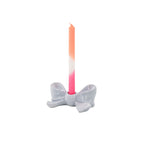HOUSEVITAMIN KANDELAAR BOW KERAMIEK LILA 18 CM