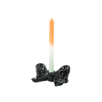 HOUSEVITAMIN KANDELAAR BOW KERAMIEK ZWART 18 CM