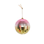 HOUSEVITAMIN KERSTHANGER DISCOBAL FOAM/GLAS ROZE/GOUD 15 CM