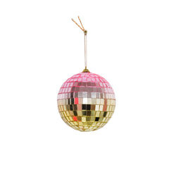 HOUSEVITAMIN KERSTHANGER DISCOBAL FOAM/GLAS ROZE/GOUD 15 CM