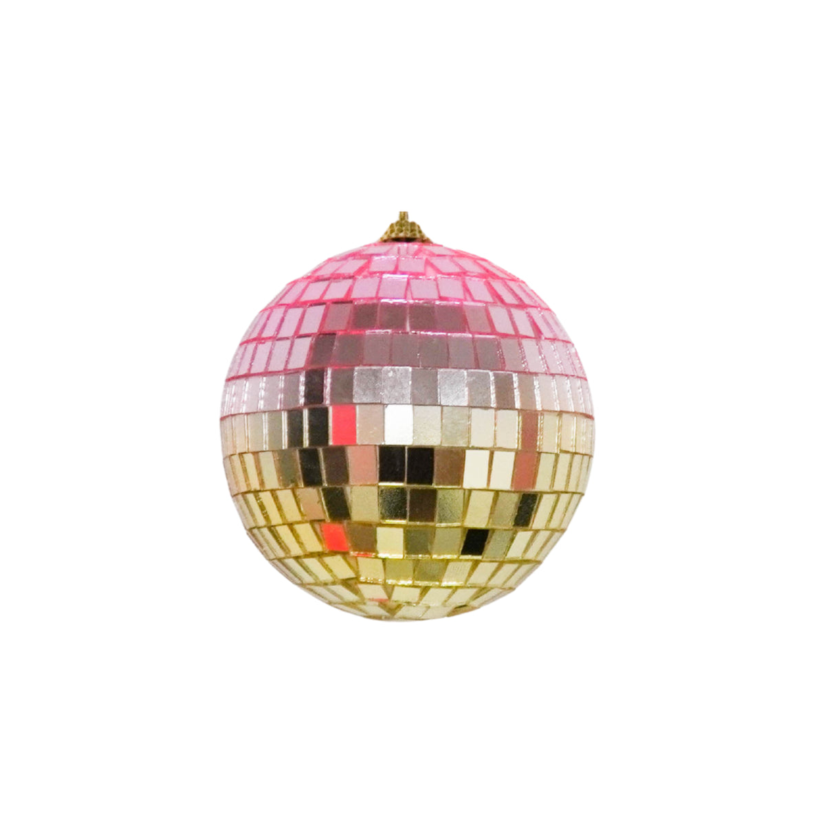 HOUSEVITAMIN KERSTHANGER DISCOBAL FOAM/GLAS ROZE/GOUD 20 CM