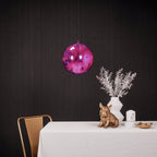 HOUSEVITAMIN KERSTHANGER DISCOBAL SCHUIM/GLAS ROZE 25 CM