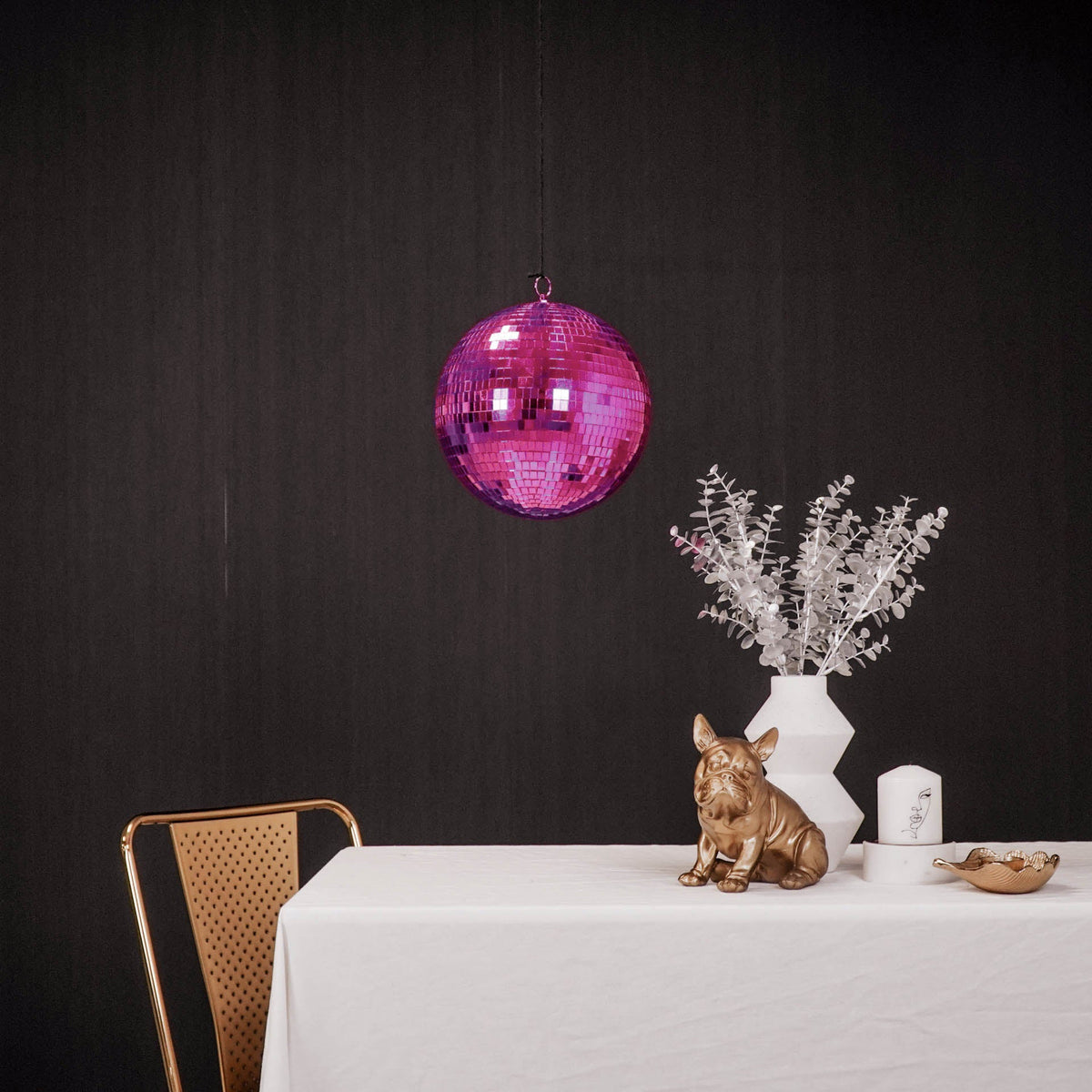 HOUSEVITAMIN KERSTHANGER DISCOBAL SCHUIM/GLAS ROZE 25 CM
