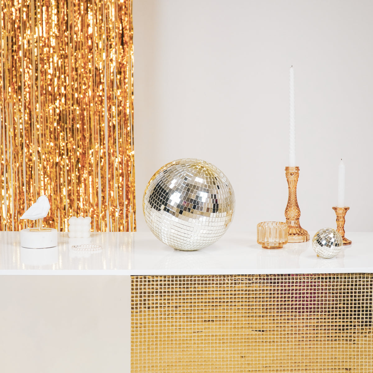 HOUSEVITAMIN KERSTHANGER DISCOBAL SCHUIM/GLAS GOUD 25 CM