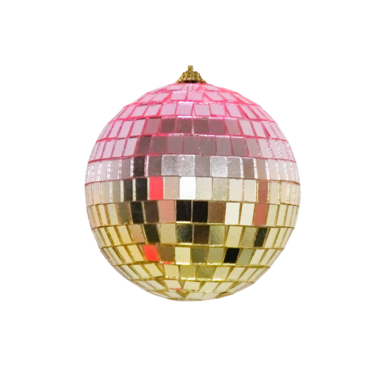 HOUSEVITAMIN KERSTHANGER DISCOBAL FOAM/GLAS ROZE/GOUD 30 CM