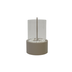 HOUSEVITAMIN TISCHBrenner RUND METALL/GLAS TAUPE 18X18X26,5CM