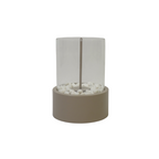 HOUSEVITAMIN RONDE TAFELHAARD METAAL/GLAS TAUPE 28 CM