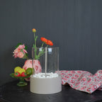 HOUSEVITAMIN RONDE TAFELHAARD METAAL/GLAS TAUPE 28 CM