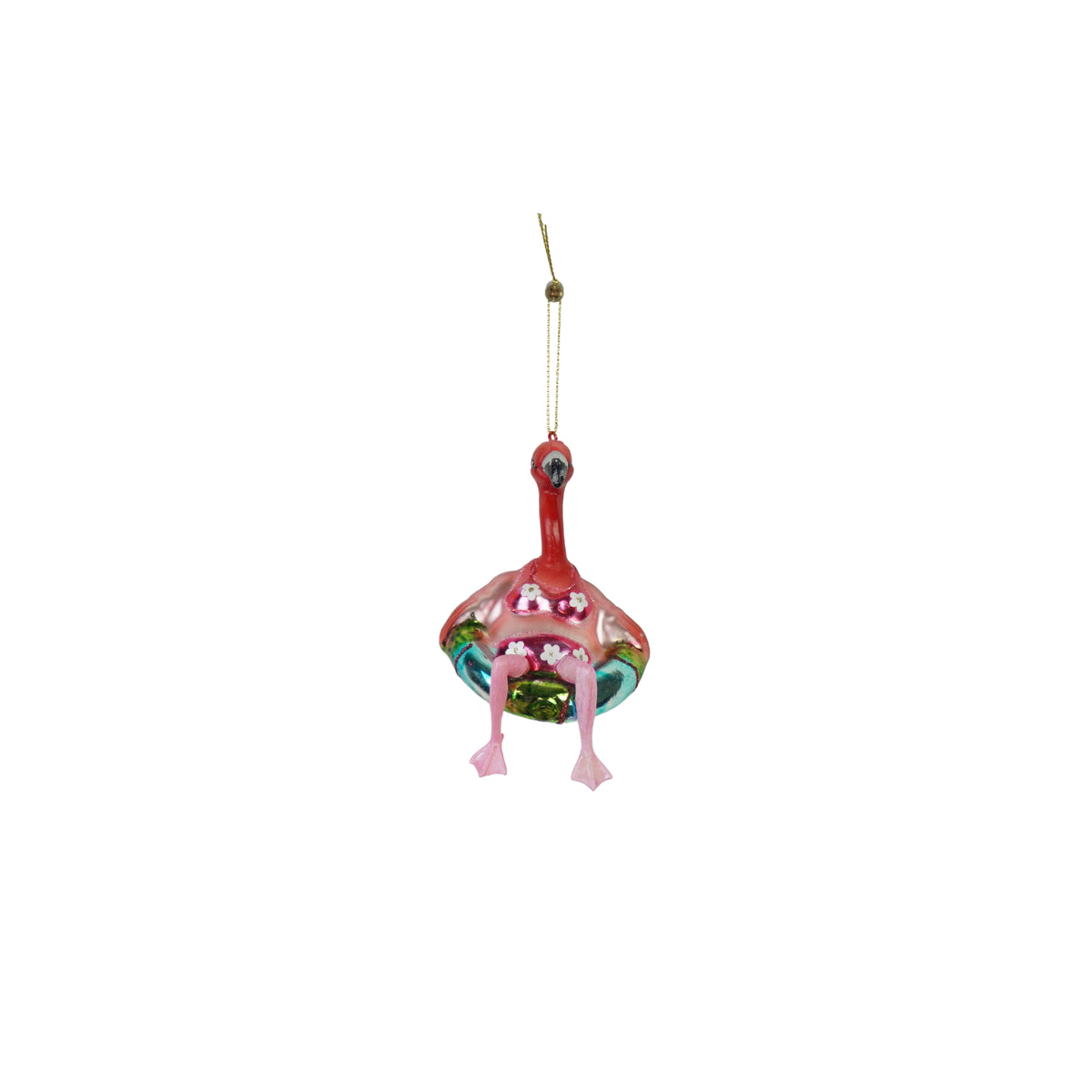 HOUSEVITAMIN KERSTHANGER FLAMINGO IN BIKINI GLAS ROZE 11,5 CM