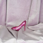 HOUSEVITAMIN KERSTHANGER HIGH HEEL GLAS ROZE 8,5 CM