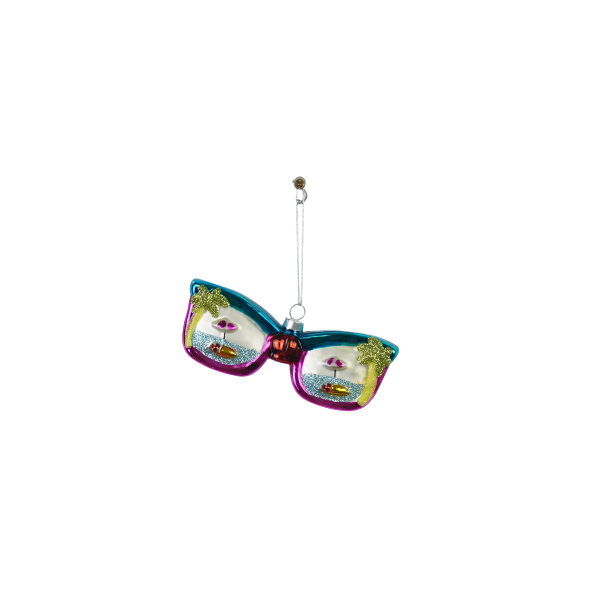 HOUSEVITAMIN KERSTHANGER DISCO ZONNEBRIL GLAS MULTICOLOR 13,5 CM