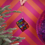 HOUSEVITAMIN KERSTHANGER RUBIX CUBE GLAS MULTICOLOR 5,5 CM