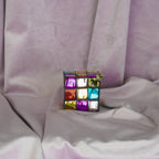 HOUSEVITAMIN KERSTHANGER RUBIX CUBE GLAS MULTICOLOR 5,5 CM