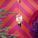 HOUSEVITAMIN KERSTHANGER PADEL GLAS GEEL/ROOD 10,5 CM