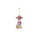 HOUSEVITAMIN KERSTHANGER DIVA KAT GLAS WIT/ROZE 12 CM