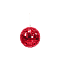 HOUSEVITAMIN KERSTHANGER DISCOBAL FOAM/GLAS ROOD 8 CM