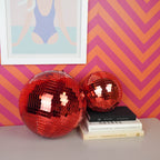 HOUSEVITAMIN KERSTHANGER DISCOBAL FOAM/GLAS ROOD 20 CM