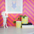 HOUSEVITAMIN BLOEMPOT SWIRL DOLOMIET GEEL/GROEN 13 CM