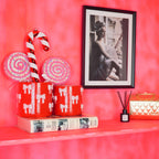 HOUSEVITAMIN BLOEMPOT BOW DOLOMIET ROZE/ROOD 13 CM