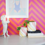 HOUSEVITAMIN BLOEMPOT MARSHMALLOW DOLOMIET ROZE/GEEL 16 CM