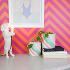 HOUSEVITAMIN BLOEMPOT MARSHMALLOW DOLOMIET ROZE/GROEN 16 CM
