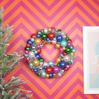 HOUSEVITAMIN KERSTKRANS KERSTBALLEN KUNSTSTOF MULTICOLOR 34 CM