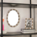 HOUSEVITAMIN OVALE WANDSPIEGEL BUBBLES MDF/GLAS ZAND/TAUPE 29 CM