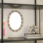 HOUSEVITAMIN OVALE WANDSPIEGEL BUBBLES MDF/GLAS ZAND/TAUPE 29 CM