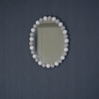 HOUSEVITAMIN OVALE WANDSPIEGEL BUBBLES MDF/GLAS ZAND/TAUPE 29 CM