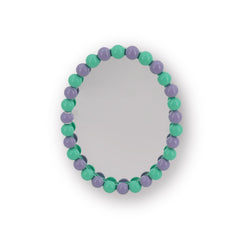 HOUSEVITAMIN OVALE WANDSPIEGEL BUBBLES MDF/GLAS MINT/LILA 29 CM