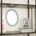 HOUSEVITAMIN OVALE WANDSPIEGEL BUBBLES MDF/GLAS MINT/LILA 29 CM