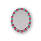 HOUSEVITAMIN OVALE WANDSPIEGEL BUBBLES MDF/GLAS NEONROZE/MINT 29 CM
