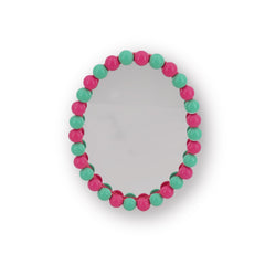 HOUSEVITAMIN OVALE WANDSPIEGEL BUBBLES MDF/GLAS NEONROZE/MINT 29 CM