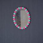 HOUSEVITAMIN OVALE WANDSPIEGEL BUBBLES MDF/GLAS NEONROZE/MINT 29 CM