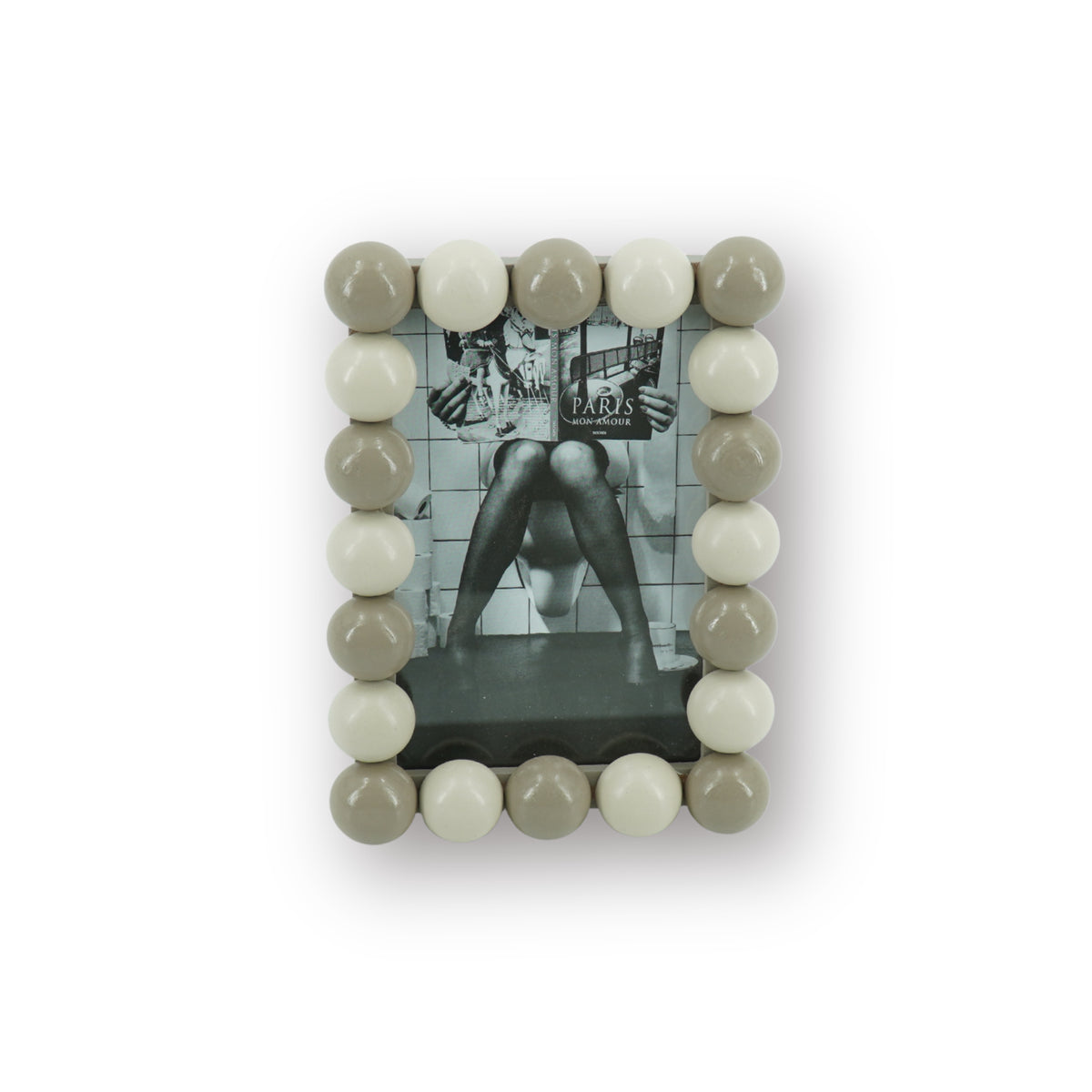HOUSEVITAMIN FOTOLIJST BUBBLES MDF ZAND/TAUPE 18,5 × 13,5 CM