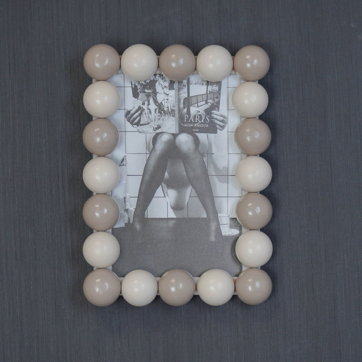 HOUSEVITAMIN FOTOLIJST BUBBLES MDF ZAND/TAUPE 18,5 × 13,5 CM