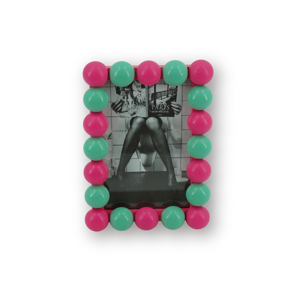 HOUSEVITAMIN FOTOLIJST BUBBLES MDF NEONROZE/MINT 18,5 × 13,5 CM