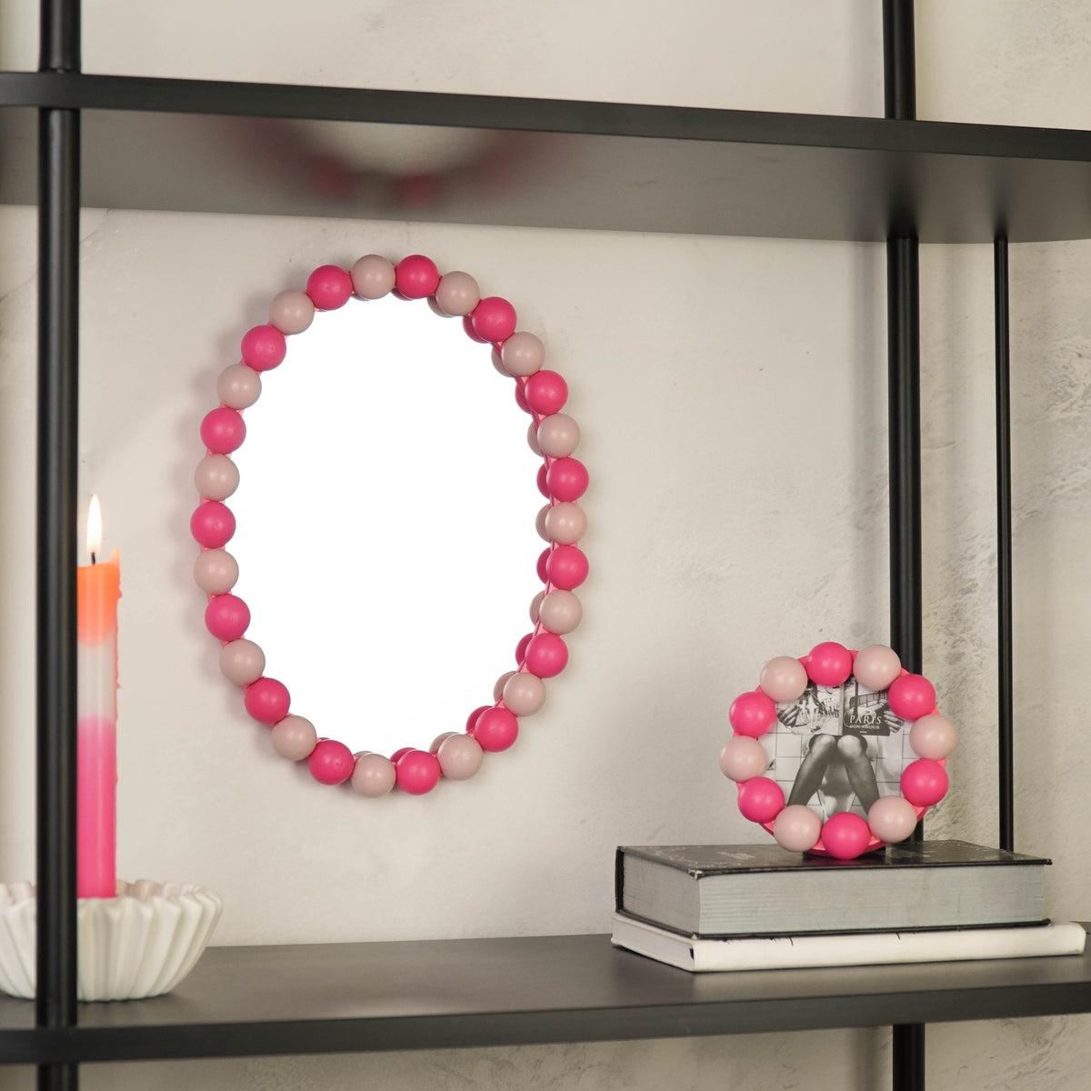 HOUSEVITAMIN FOTOLIJST BUBBLES MDF LICHTROZE/NEONROZE 14,5 CM