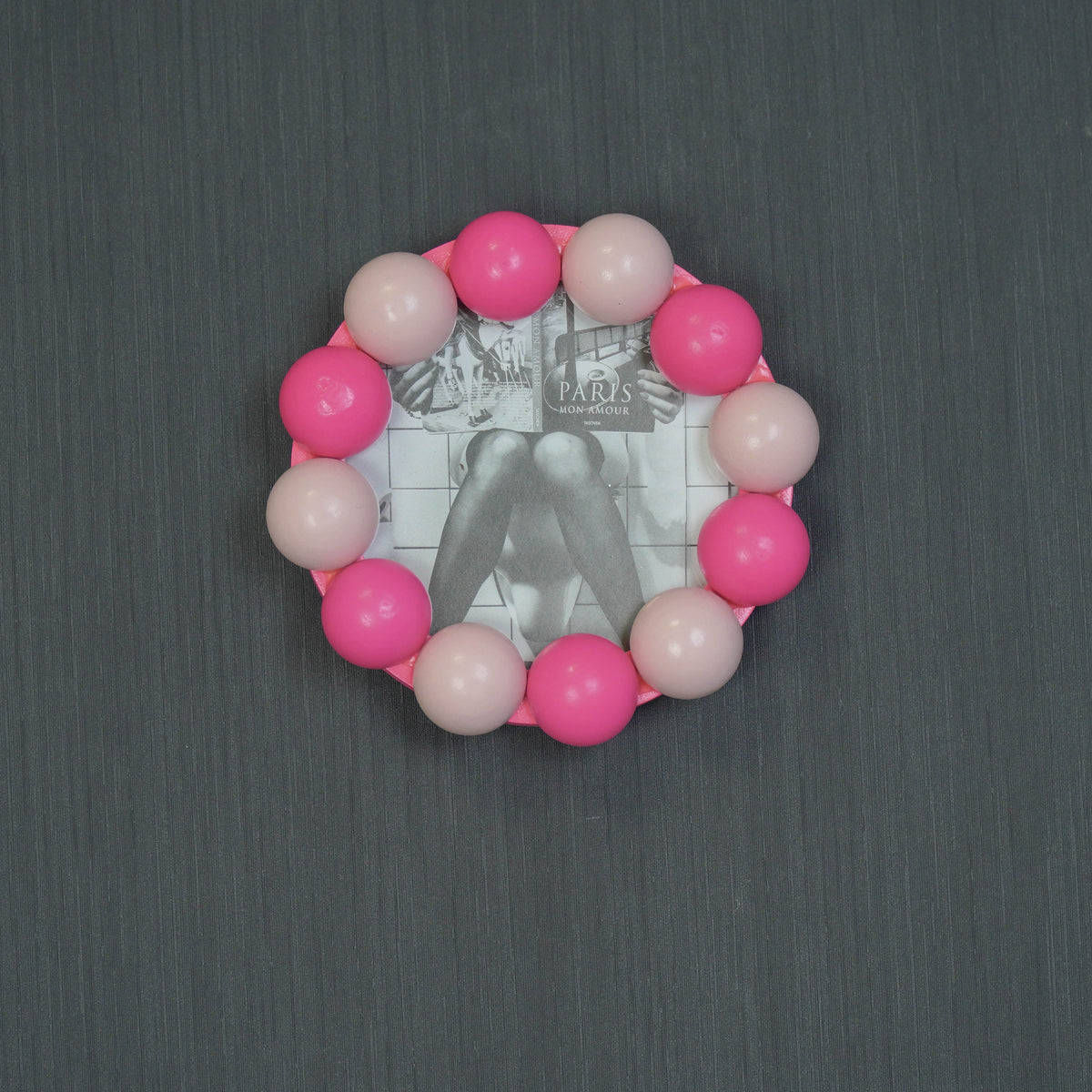 HOUSEVITAMIN FOTOLIJST BUBBLES MDF LICHTROZE/NEONROZE 14,5 CM