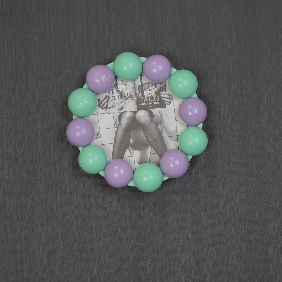 HOUSEVITAMIN FOTOLIJST BUBBLES MDF LILA/MINT 14,5 CM