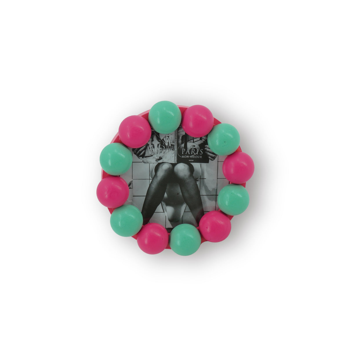 HOUSEVITAMIN FOTOLIJST BUBBLES MDF NEONROZE/MINT 14,5 CM