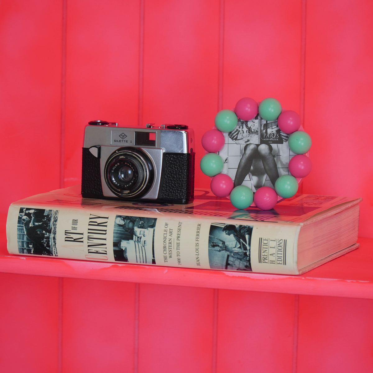 HOUSEVITAMIN FOTOLIJST BUBBLES MDF NEONROZE/MINT 14,5 CM