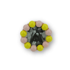 HOUSEVITAMIN FOTOLIJST BUBBLES MDF LICHTROZE/GEEL 14,5 CM