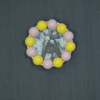 HOUSEVITAMIN FOTOLIJST BUBBLES MDF LICHTROZE/GEEL 14,5 CM