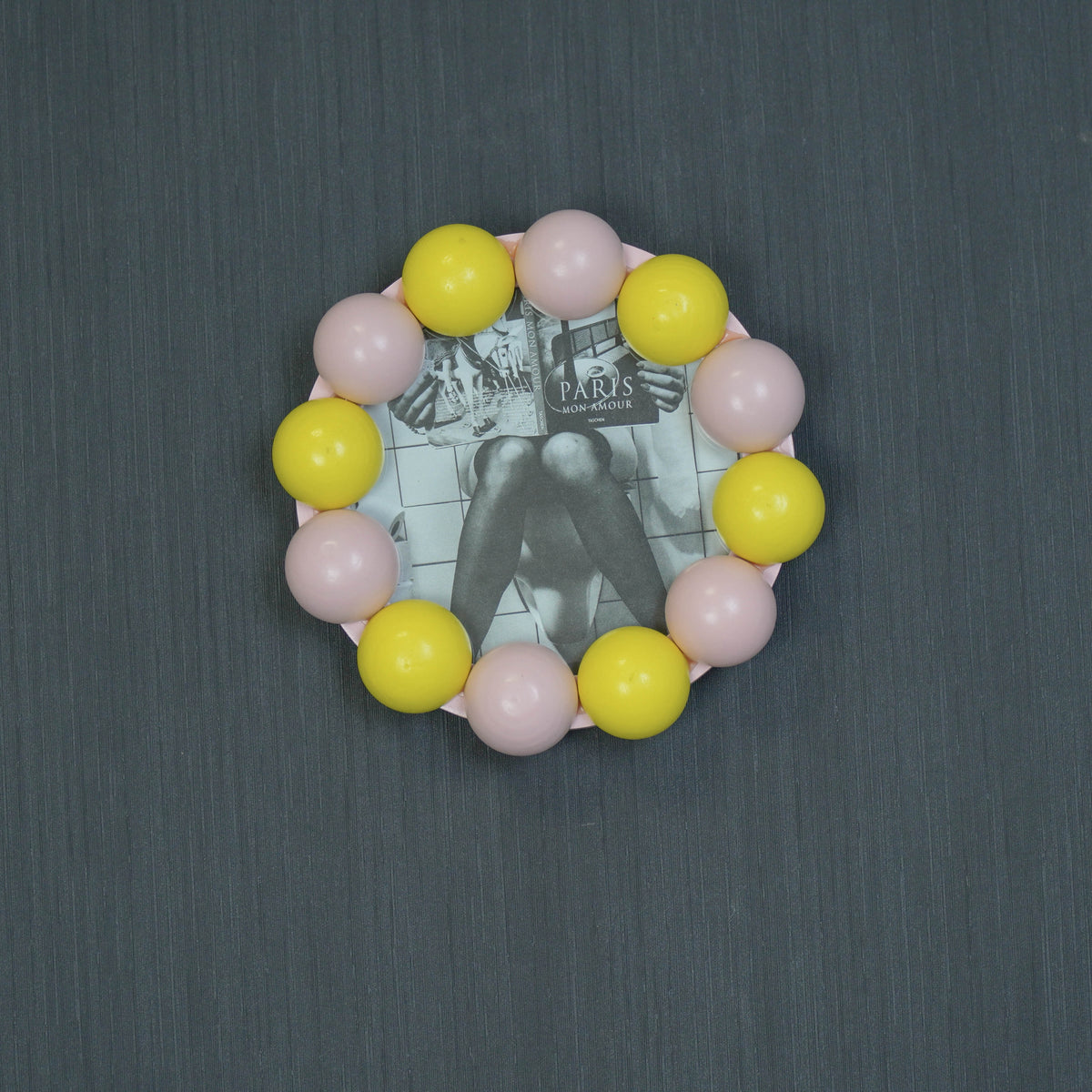 HOUSEVITAMIN FOTOLIJST BUBBLES MDF LICHTROZE/GEEL 14,5 CM