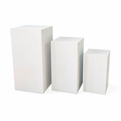 HOUSEVITAMIN SET VAN 3 VIERKANTE BIJZETTAFELS MDF WIT 50/65/80 CM