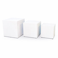 HOUSEVITAMIN SET VAN 3 VIERKANTE BIJZETTAFELS MDF WIT 28,5/34/40 CM