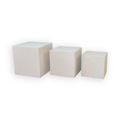 HOUSEVITAMIN SET VAN 3 VIERKANTE BIJZETTAFELS MDF ZAND 28,5/34/40 CM