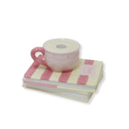 HOUSEVITAMIN KANDELAAR CUP ON BOOKS GEEL/ROZE 16,5 CM