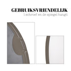 HOUSEVITAMIN RONDE WANDSPIEGEL METAAL TAUPE Ø85 CM